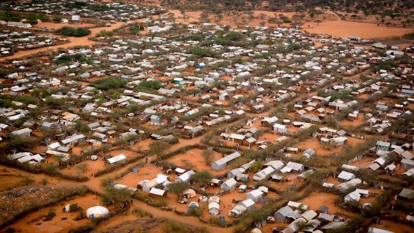 Vue aérienne du camp de Dadaab au Kenya.