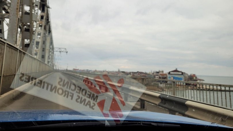 La ville d'Odessa depuis une voiture MSF.