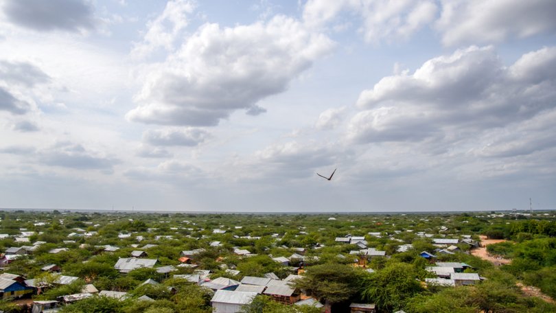 Vue aérienne du camps de Dagahaley, Mai 2021. 