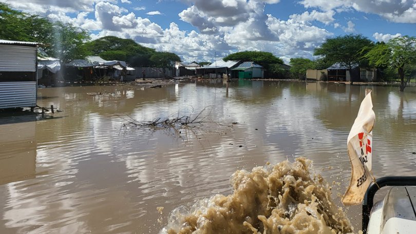 Überschwemmungen im Geflüchtetencamp Dagahaley. Kenia, 11. November 2023.