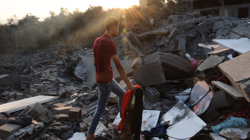 Im Süden von Gaza, inmitten von Trümmern. Oktober 2023.