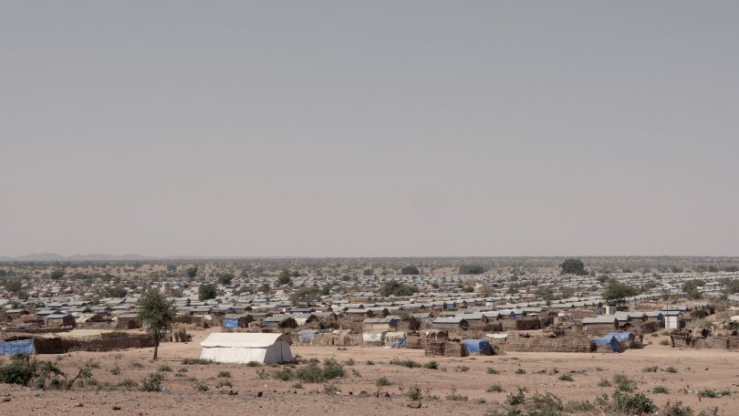 View out over the Aboutengue refugee camp.