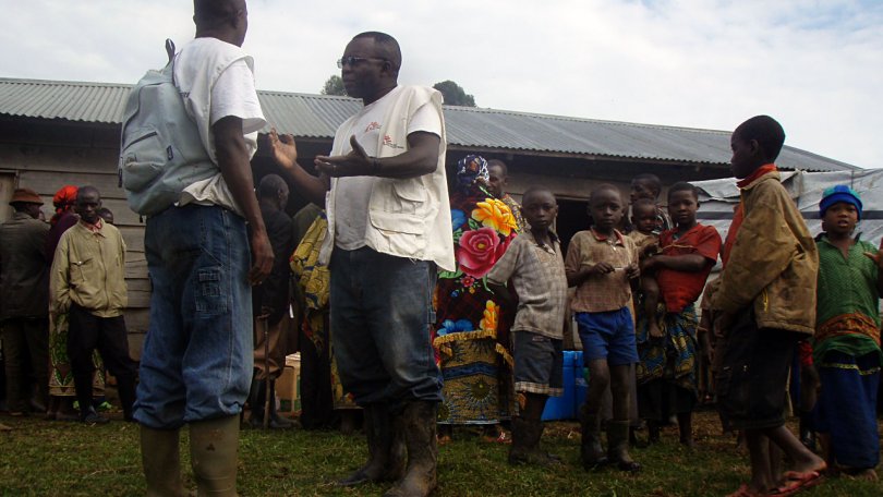 Campagne de vaccination contre la rougeole dans la zone de Masisi, République démocratique du Congo, novembre 2009.