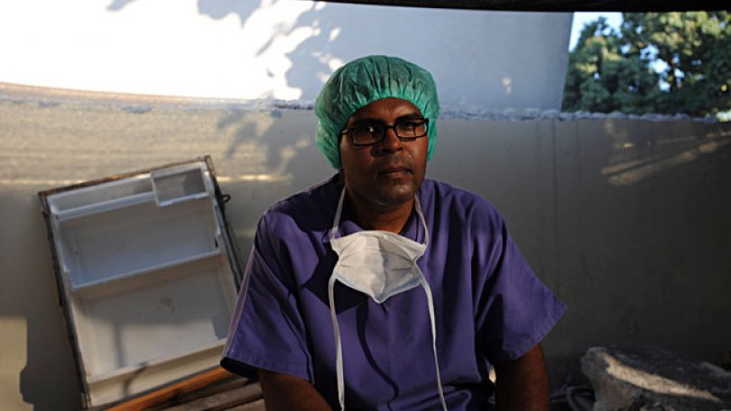 Dr Philippe Brouard, membre du personnel haïtien de MSF, 15 janvier 2010.