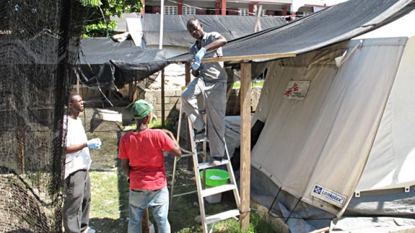 Tabarre, centre de traitement du choléra, Port au Prince, Haïti, 24.10.2010