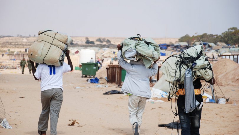 Depuis le début du conflit en Libye, des centaines de milliers de réfugiés ont transité par le camp de Shousha.