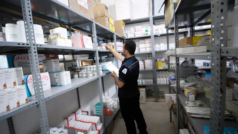 La pharmacie d’un hôpital MSF en Syrie dans la région de Idleb.