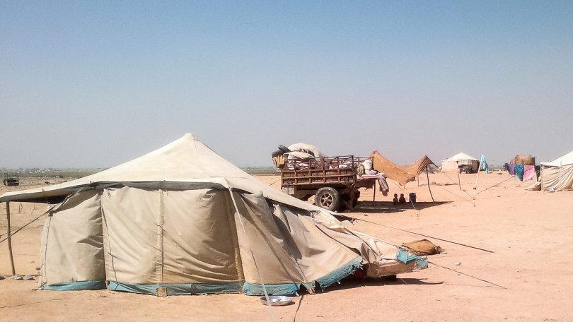 Suite aux bombardements d’octobre 2013 à Al Safira, le camp s’est vidé et les réfugiés ont fuit plus au nord.