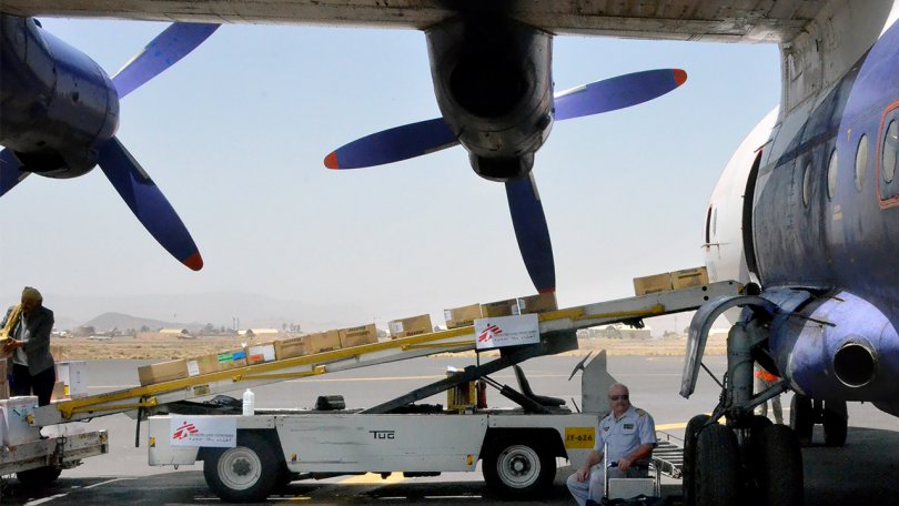 Un avion-cargo affrété par MSF transportant 15 tonnes de matériel médical d'urgence a atterri à Sanaa lundi 13 avril.