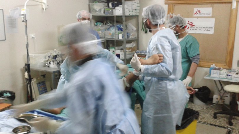 Un hôpital de 15 lits à Idlib dédié au traitement de patients brûlés en janvier 2015.