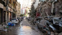 Un bâtiment gravement endommagé dans le quartier historique de Gemmaye, à Beyrouth.