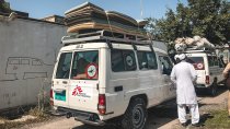 Une voiture MSF, chargée pour rejoindre la province de Paktita.